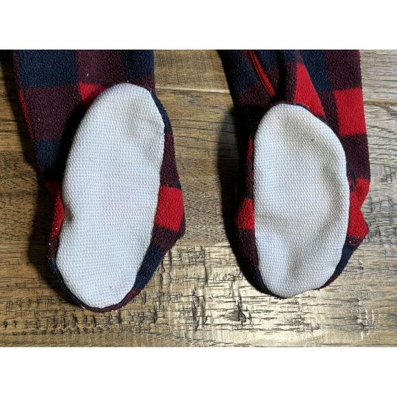 Hanna Fleece Buffalo Plaid Footed Sleeper - Picture 3 of 7